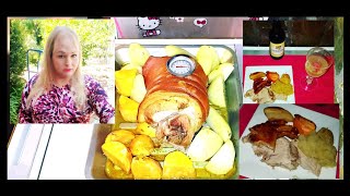 Roast Pork With Roasted Potatoes  CRISPY  CRACKLINGS  ROAST VEGETABLES  COOKING  TUTORIAL [upl. by Heady]