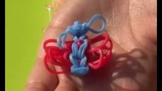 Simpele Vlinder maken met Loom bandjes op een Loom bord en een haakpen [upl. by Rudd]