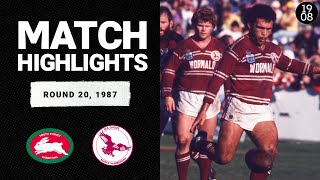 South Sydney Rabbitohs v Manly Sea Eagles  Round 20 1987  Classic Match Highlights [upl. by Ahsimet761]