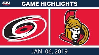 NHL Highlights  Hurricanes vs Senators  Jan 6 2019 [upl. by Aihsat]