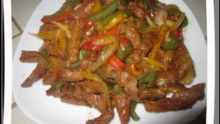 Como hacer Fajitas de carne  Receta mexicana [upl. by Relyhs]