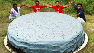 Giant Vanilla Sponge Cake Recipe  Cotton Sponge Cake By Grandpa Kitchen [upl. by Wilbert]