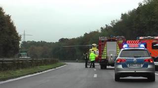 Erkelenz  A46 Schwerer Unfall  Rettungshubschrauber im Einsatz [upl. by Dadivitan13]