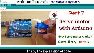 Arduino tutorial 7 How to control Servo motor with Arduino code explained  using servo library [upl. by Toh]