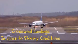 Crosswind LandingsCrabbing into windLandings with a strong Stormy CrosswindChallenging Landing [upl. by Yasibit822]