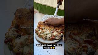 Half Garlic bread Half Pizza Making😳😋 Indian Street Food [upl. by Dick]