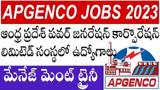 APGENCO Nnotification 2023 Telugu  APGENCO Management Trainee Jobs 2023  APGENCO Recruitment 2023 [upl. by Nibram584]