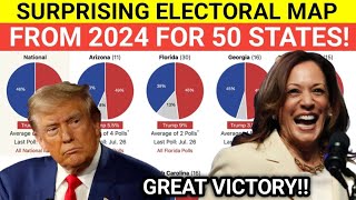 A BIG WIN IS PREDICTED SURPRISE 2024 ELECTORAL MAP FOR 50 STATES [upl. by Dyna636]