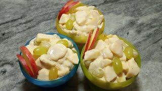 Tasty Creamy Fruit salad2 minutes easy recipeby Umaimas Cook House [upl. by Ingmar]