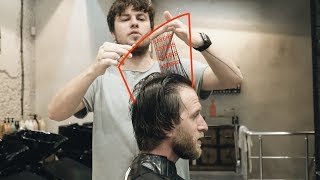 middle length mens haircut for wavy hair tutorial [upl. by Adne857]