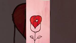 Easy rose drawing short short video [upl. by Getraer575]