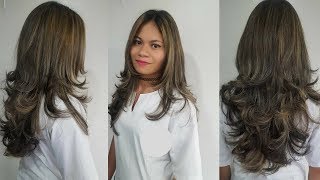 COMO HACER CORTE EN CAPAS PARA LUCIR EN CABELLO LARGO  LEONARDO RAMIREZ [upl. by Nutter]