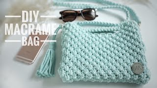 DIY Macrame Bag  Torebka ze sznurka [upl. by Ozkum]