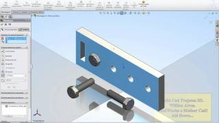 Solidworks Montagem de Parafusos [upl. by Llenor323]