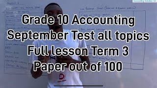 Grade 10 Accounting Paper 1 Term 3 September 2024 Test Balance sheet Notes Income statement Ratio [upl. by Enriqueta394]