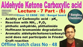 Aldehyde Ketone Carboxylic acidBatch1 L7bClass 12Acidity anhydride formation Ka pKa Kolbe [upl. by Aerdnaz934]