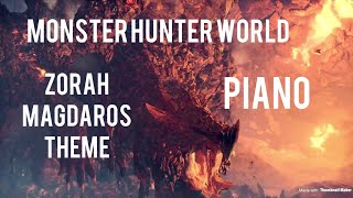 MHW Zorah Magdaros Battle Theme Piano Cover [upl. by Anaiad]