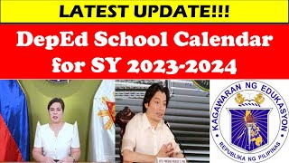 LATEST UPDATE DepEd School Calendar for SY 20232024wildtvoreg [upl. by Esther]