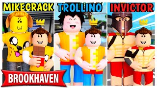 FAMILIA MIKECRACK vs FAMILIA TROLLINO vs FAMILIA INVICTOR en BROOKHAVEN  Roblox YoSoyLoki [upl. by Alpert]