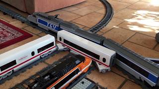 LEGO TGV and ICE 2 high speed 90° crossing crash [upl. by Nithsa]