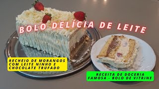 BOLO DELICIA DE LEITE  Baseado nos bolos da Sodie bolo de vitrine [upl. by Jannelle]