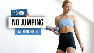 40 MIN FULL BODY No Jumping TONING Workout  With Weights  No Cardio Low Impact Home Workout [upl. by Nahgam]