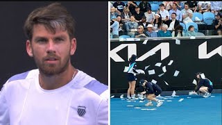 Cameron Norrie match interrupted by protestor as fan dragged out of Australian Open arena [upl. by Gnot]