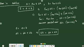 110102 CL 11 Physics Ch Units and Dimensions P 02 Math of Errors Propagation of Errors Analysis [upl. by Inalak]