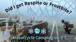 Freezing Motorcycle Camping in 5 degrees [upl. by Linoel]