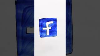 Facebook Logo Acrylic Painting facebook meta logo painting shorts ytshorts art colors [upl. by Norod]