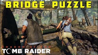 Solve Water Puzzle amp Raise the Bridge Rough Landing Peruvian Jungle  SHADOW OF THE TOMB RAIDER [upl. by Maddi416]