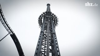 Fallturm der Superlative im HansaPark  Highlander ist höchster Gyro Drop Tower der Welt [upl. by Mareld169]