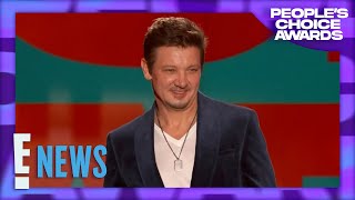 Jeremy Renner SURPRISES the Crowd on Stage  2024 People’s Choice Awards [upl. by Araiet]