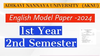 ADIKAVI NANNAYA UNIVERSITY Degree 1st Year 2nd semester Exam Timetable 2024  AkNU degree 2nd sem [upl. by Esinek]