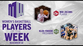 MW Womens Basketball Players of the Week 11182024 [upl. by Jurdi]