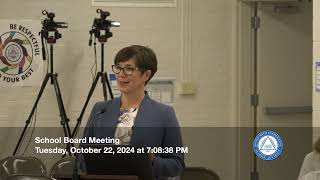 School Board Meeting October 22nd 2024 [upl. by Dev]