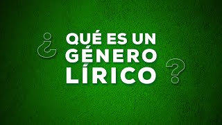 GÉNERO LÍRICO y sus ESPECIES [upl. by Brufsky]