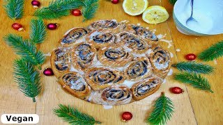 Rezept Vegane Mohnschnecken backen  Adventskalender  24 Türchen  mit Hefeteig [upl. by Peednus]