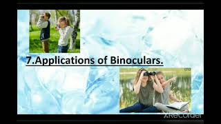 Construction and uses of binoculars science project ppt presentation study 10th tech knowledge [upl. by Bobker]