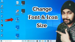 how to change icon size on windows 10  change font icon size [upl. by Casilde]