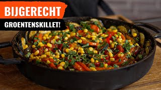 Bijgerecht van GROENTEN op de BBQ  Groenten Skillet 🔥 [upl. by Juieta98]