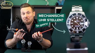 Uhr richtig einstellen So stellst Du Deine Rolex ein I watchde Uhrenwissen [upl. by Dill]