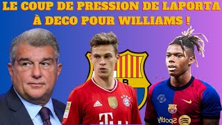 LE COUP DE PRESSION DE LAPORTA À DECO POUR NICO WILLIAMS  LE BARÇA DÉVOILE SON MNOUVEAU MAILLOT [upl. by Nnaul]