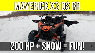 Can Am Maverick X3 DS RR 1st person winter review [upl. by Ellita294]