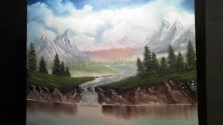 full length landscape oil painting  peacful view  wet on wet [upl. by Aillimat]