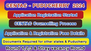 CENTAC Puducherry  MBBS 2024 Counselling Process  Step by Step Application Registration Started [upl. by Hudson]