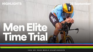 Men Elite Individual Time Trial highlights  2024 UCI Road World Championships [upl. by Nanor853]