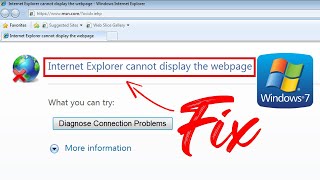 Fix  Internet Explorer Cannot Display The Webpage Error In Windows 7  Diagnose Connection Problems [upl. by Adni]