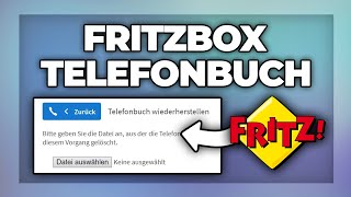 FritzBox Telefonbuch speichern und wiederherstellen  importieren  Tutorial [upl. by Dlaregztif]