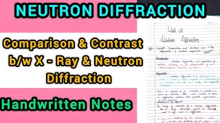 Comparison amp Contrast between X Ray amp Neutron Diffraction  Neutron DiffractionMSc 1 Sem [upl. by Nikolai]